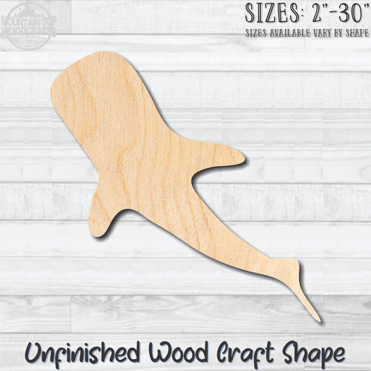 Whale Shark Unfinished Wood Shape Blank Laser Engraved Cut Out Woodcraft Craft Supply