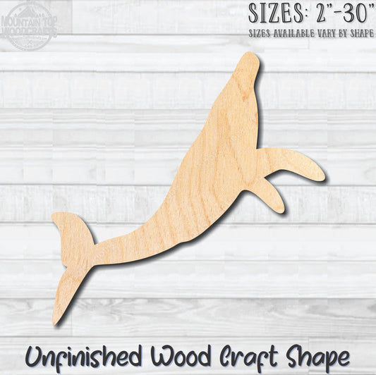 Dolphin Whale Unfinished Wood Shape Blank Laser Engraved Cutout Woodcraft Craft Supply