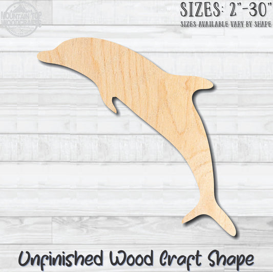 Dolphin 4 Unfinished Wood Shape Blank Laser Engraved Cutout Woodcraft Craft Supply
