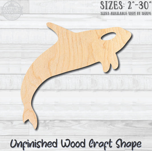 Orca Whale Unfinished Wood Shape Blank Laser Engraved Cutout Woodcraft Craft Supply