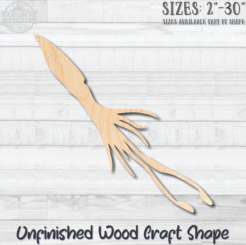 Giant Squid Unfinished Wood Shape Blank Laser Engraved Cutout Woodcraft Craft Supply