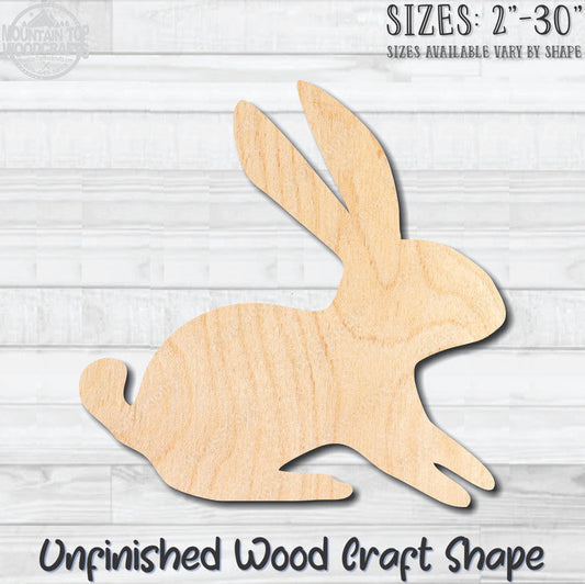 Rabbit Bunny Unfinished Wood Shape Blank Laser Engraved Cut Out Woodcraft Craft Supply
