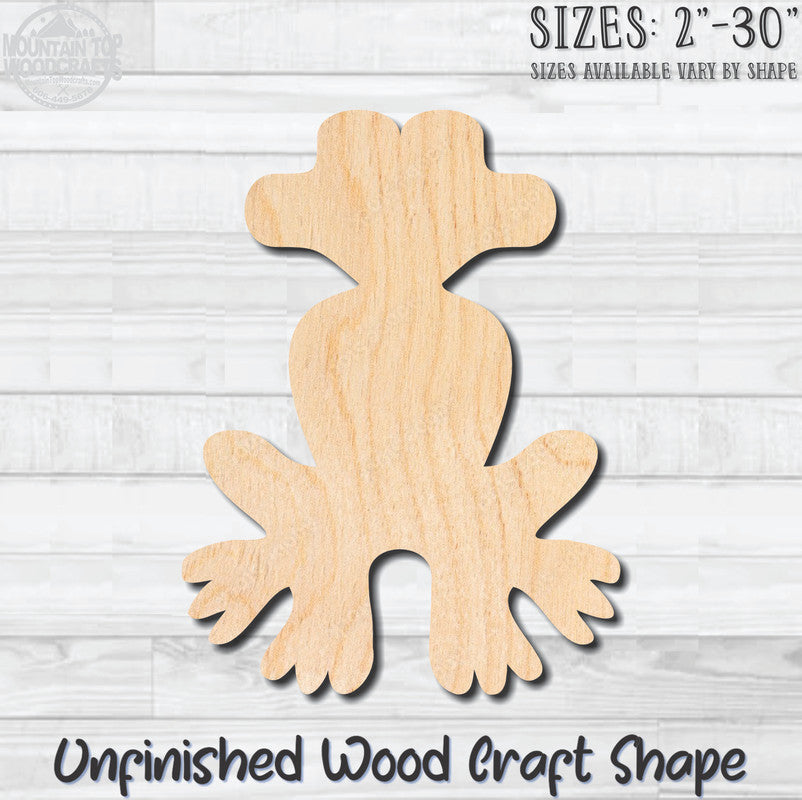 Frog Unfinished Wood Shape Blank Laser Engraved Cutout Woodcraft Craft Supply