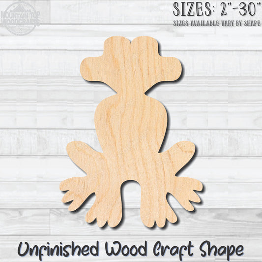 Frog Unfinished Wood Shape Blank Laser Engraved Cutout Woodcraft Craft Supply