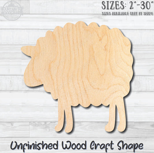 Sheep Lamb Unfinished Wood Shape Blank Laser Engraved Cut Out Woodcraft Craft Supply