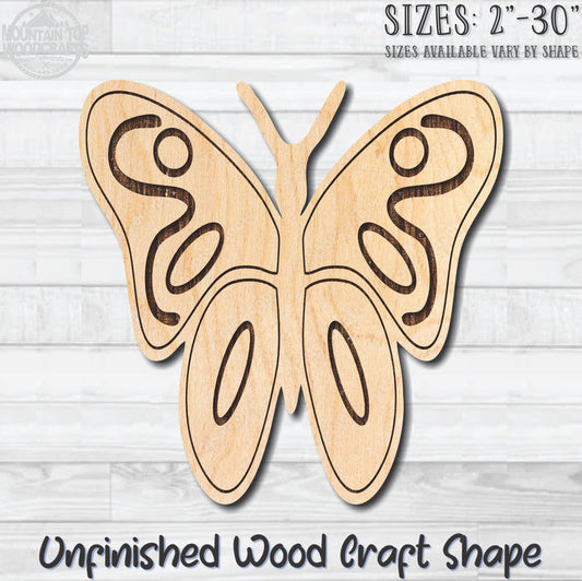 Monarch Butterfly 37 Unfinished Wood Shape Blank Laser Engraved Cutout Woodcraft Craft Supply