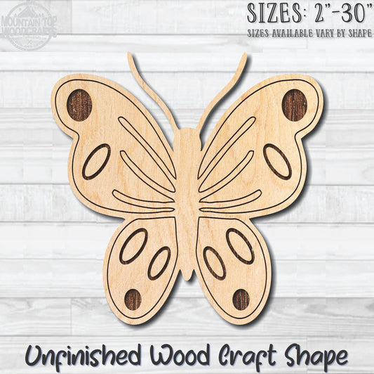Monarch Butterfly 40 Unfinished Wood Shape Blank Laser Engraved Cutout Woodcraft Craft Supply