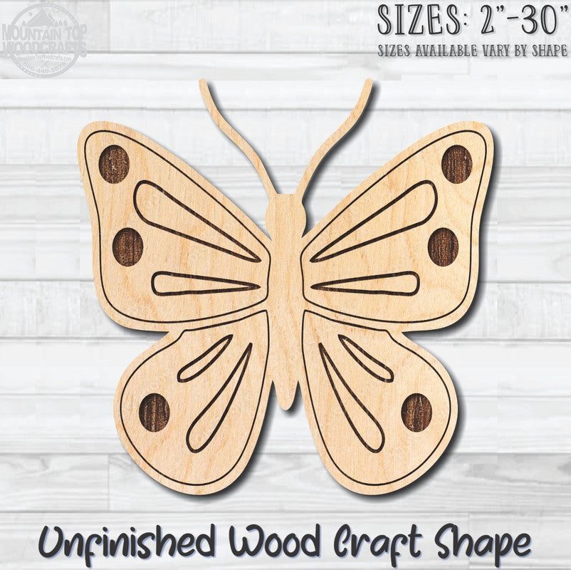 Monarch Butterfly 8 Unfinished Wood Shape Blank Laser Engraved Cutout Woodcraft Craft Supply