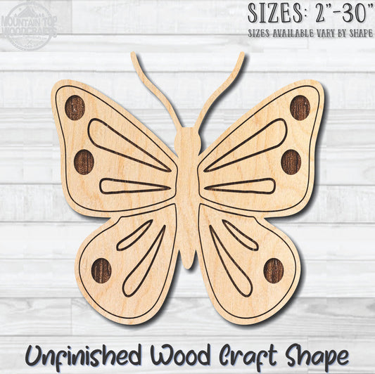 Monarch Butterfly 8 Unfinished Wood Shape Blank Laser Engraved Cutout Woodcraft Craft Supply