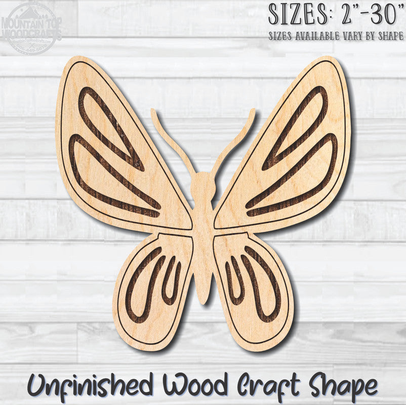 Monarch Butterfly 19 Unfinished Wood Shape Blank Laser Engraved Cutout Woodcraft Craft Supply
