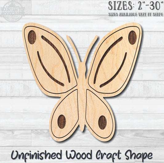 Monarch Butterfly 25 Unfinished Wood Shape Blank Laser Engraved Cutout Woodcraft Craft Supply