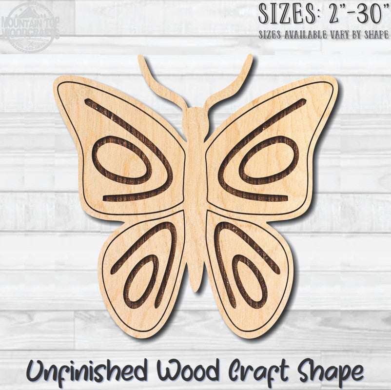 Monarch Butterfly 31 Unfinished Wood Shape Blank Laser Engraved Cutout Woodcraft Craft Supply