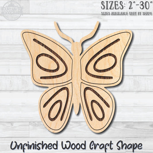 Monarch Butterfly 31 Unfinished Wood Shape Blank Laser Engraved Cutout Woodcraft Craft Supply