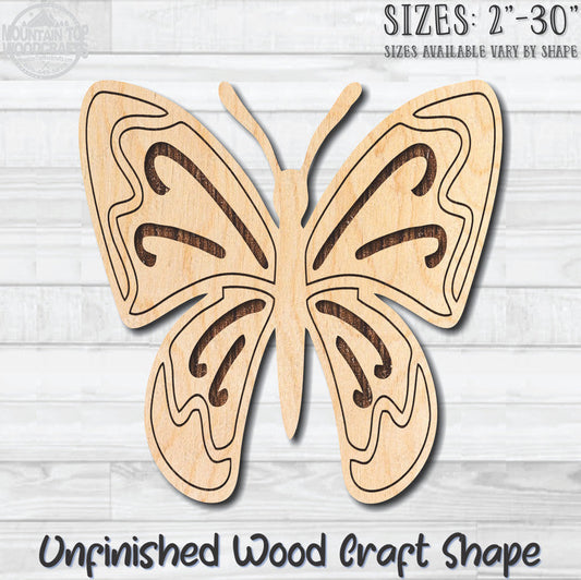 Monarch Butterfly 34 Unfinished Wood Shape Blank Laser Engraved Cutout Woodcraft Craft Supply