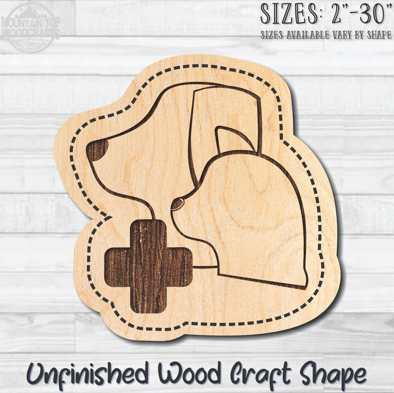 Cat & Dog Friends Unfinished Wood Shape Blank Laser Engraved Cutout Woodcraft Craft Supply