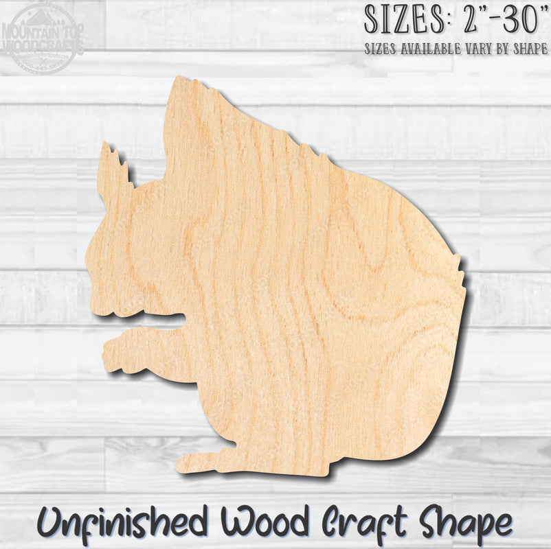 Squirrel 3 Unfinished Wood Shape Blank Laser Engraved Cutout Woodcraft Craft Supply