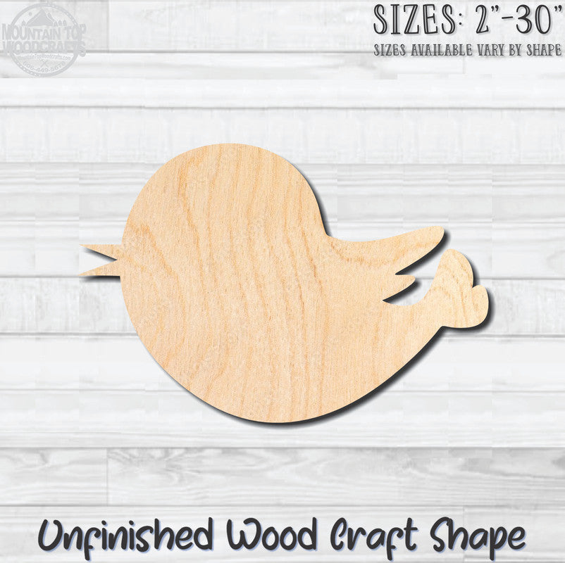 Birdy Bird Birdie 1 Unfinished Wood Shape Blank Laser Engraved Cutout Woodcraft Craft Supply