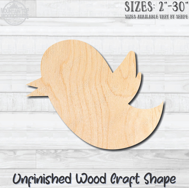 Birdy Bird Birdie 4 Unfinished Wood Shape Blank Laser Engraved Cutout Woodcraft Craft Supply