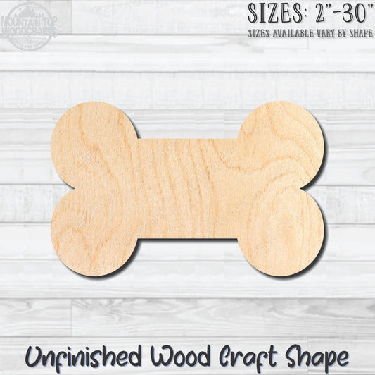 Dog Bone Unfinished Wood Shape Blank Laser Engraved Cutout Woodcraft Craft Supply