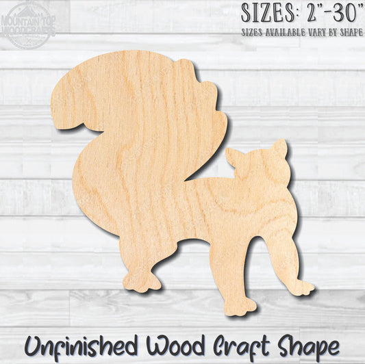 Squirrel 2 Unfinished Wood Shape Blank Laser Engraved Cut Out Woodcraft Craft Supply