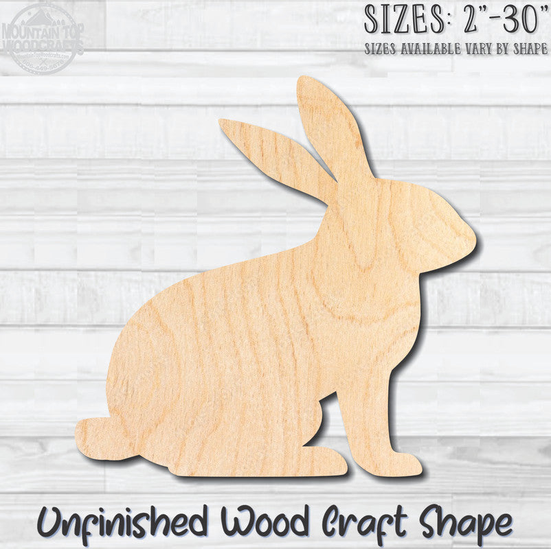 Rabbit Bunny 2 Unfinished Wood Shape Blank Laser Cut Out Woodcraft Craft Supply