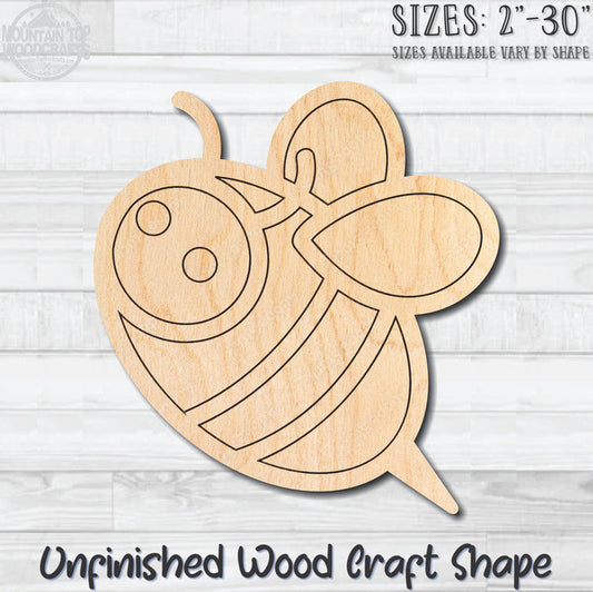 Bumble Bee 1 Engraved Unfinished Wood Shape Blank Laser Cut Out Woodcraft Craft Supply