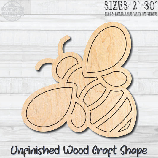 Bumble Bee 3 Engraved Unfinished Wood Shape Blank Laser Cut Out Woodcraft Craft Supply