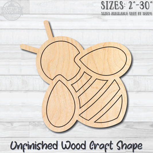 Bumble Bee 5 Engraved Unfinished Wood Shape Blank Laser Cut Out Woodcraft Craft Supply