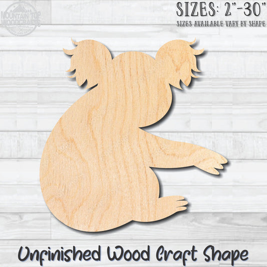 Koala Bear 2 Unfinished Wood Shape Blank Laser Cut Out Woodcraft Craft Supply