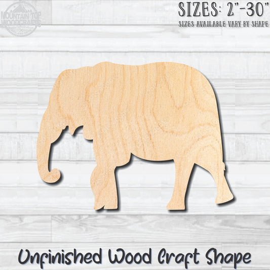 Elephant 1 Unfinished Wood Shape Blank Laser Cut Out Woodcraft Craft Supply