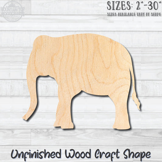 Elephant 2 Unfinished Wood Shape Blank Laser Cut Out Woodcraft Craft Supply