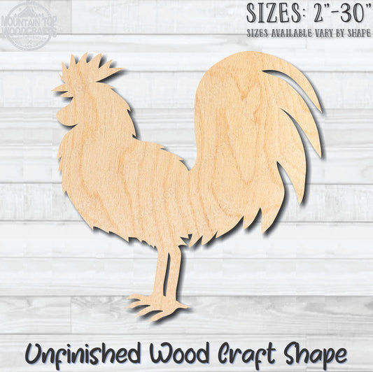 Rooster 1 Unfinished Wood Shape Blank Laser Cut Out Woodcraft Craft Supply