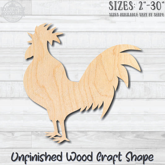 Rooster 3 Unfinished Wood Shape Blank Laser Cut Out Woodcraft Craft Supply
