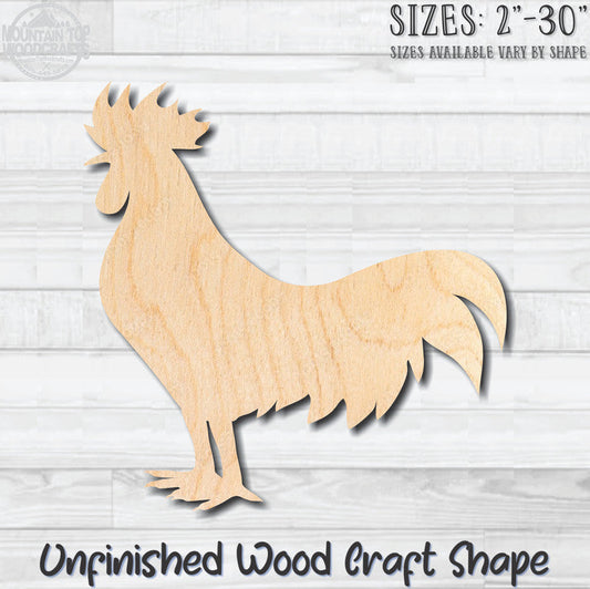Rooster 5 Unfinished Wood Shape Blank Laser Cut Out Woodcraft Craft Supply