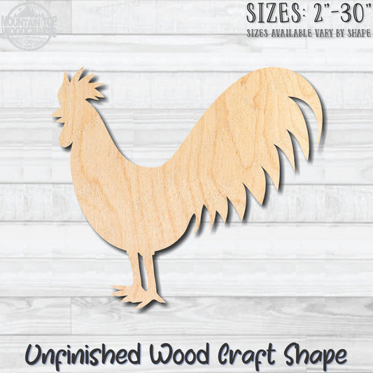 Rooster 6 Unfinished Wood Shape Blank Laser Cut Out Woodcraft Craft Supply