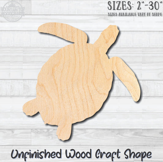 Sea Turtle 1 Unfinished Wood Shape Blank Laser Cut Out Woodcraft Craft Supply