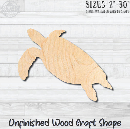 Sea Turtle 3 Unfinished Wood Shape Blank Laser Cut Out Woodcraft Craft Supply