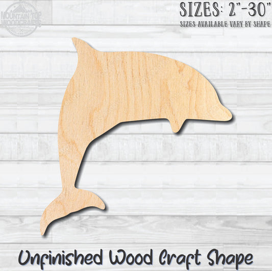 Dolphin 1 Unfinished Wood Shape Blank Laser Cut Out Woodcraft Craft Supply