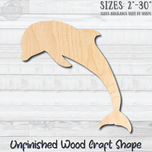 Dolphin 2 Unfinished Wood Shape Blank Laser Cut Out Woodcraft Craft Supply