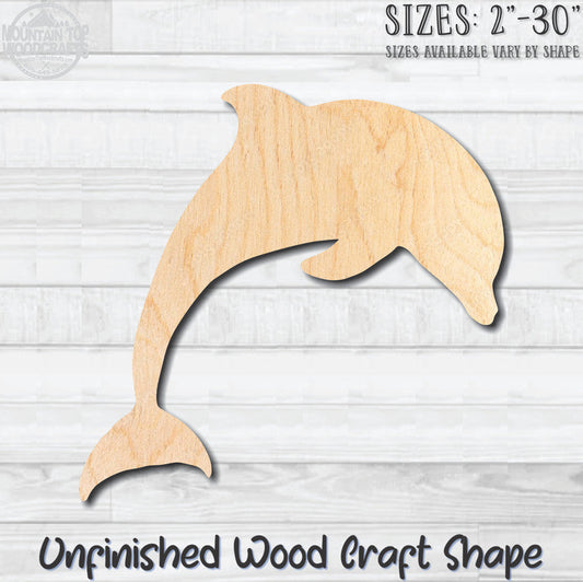 Dolphin 3 Unfinished Wood Shape Blank Laser Cut Out Woodcraft Craft Supply