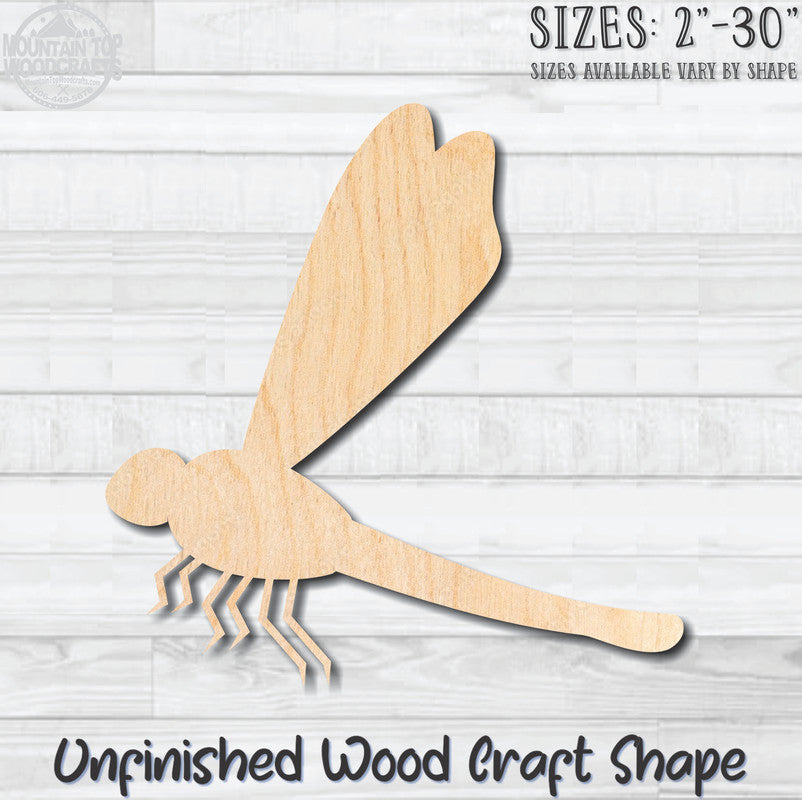 Dragonfly 3 Unfinished Wood Shape Blank Laser Cut Out Woodcraft Craft Supply