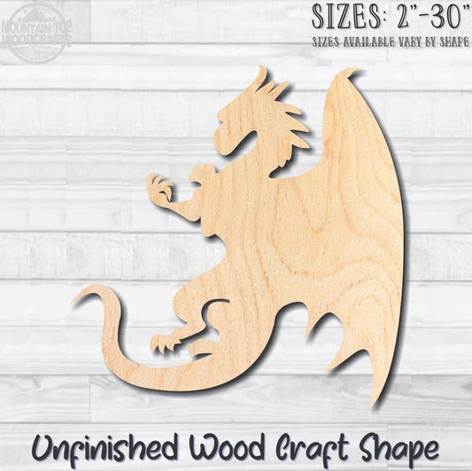 Dragon 2 Unfinished Wood Shape Blank Laser Cut Out Woodcraft Craft Supply