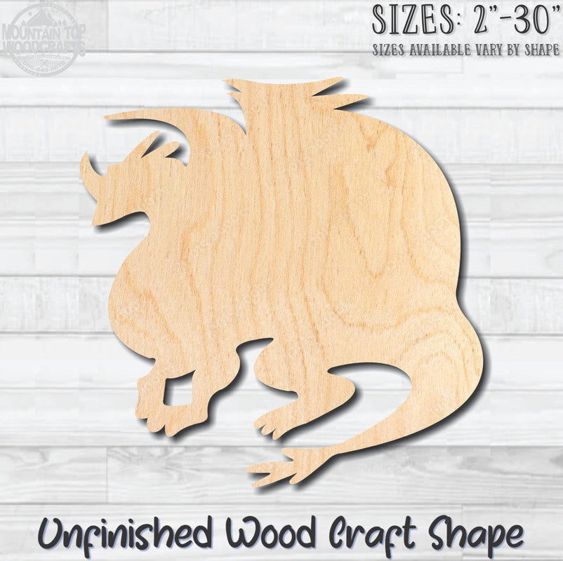 Dragon 3 Unfinished Wood Shape Blank Laser Cut Out Woodcraft Craft Supply