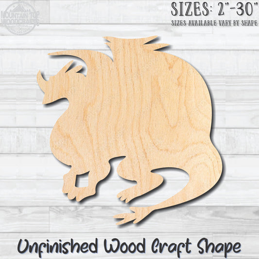 Dragon 3 Unfinished Wood Shape Blank Laser Cut Out Woodcraft Craft Supply