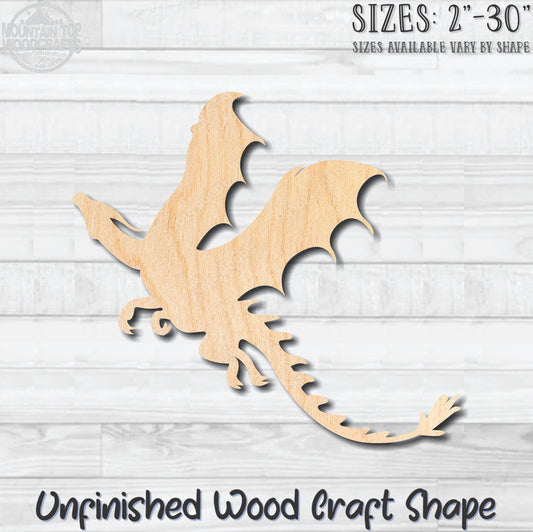 Dragon 4 Unfinished Wood Shape Blank Laser Cut Out Woodcraft Craft Supply