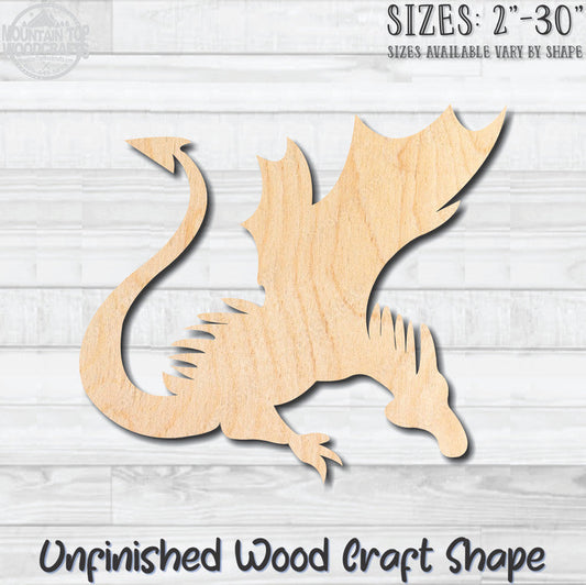 Dragon 5 Unfinished Wood Shape Blank Laser Cut Out Woodcraft Craft Supply