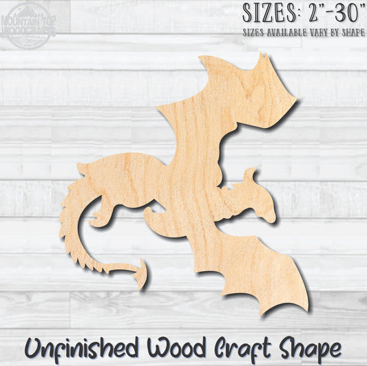 Dragon 6 Unfinished Wood Shape Blank Laser Cut Out Woodcraft Craft Supply
