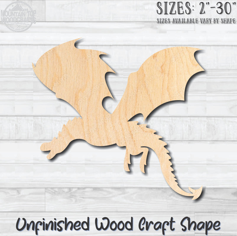 Dragon 8 Unfinished Wood Shape Blank Laser Cut Out Woodcraft Craft Supply