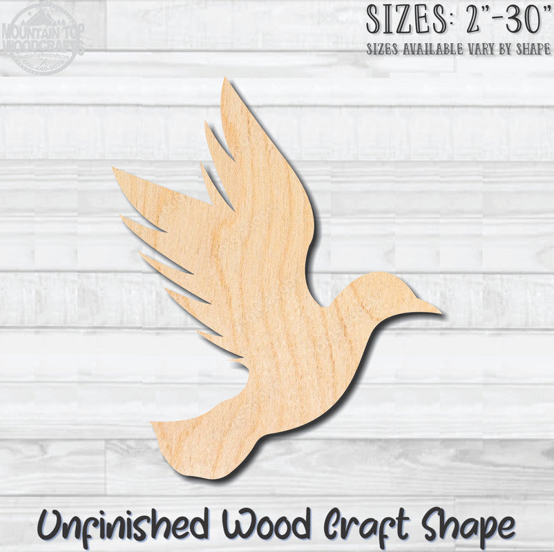 Bird Dove 2 Unfinished Wood Shape Blank Laser Cut Out Woodcraft Craft Supply