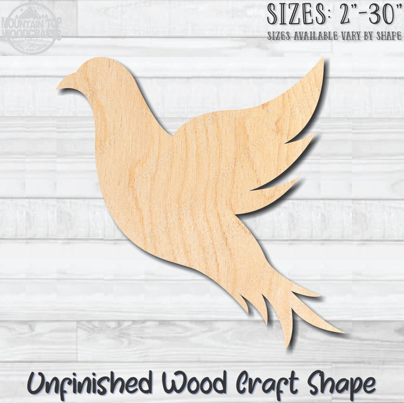 Bird Dove 4 Unfinished Wood Shape Blank Laser Cut Out Woodcraft Craft Supply